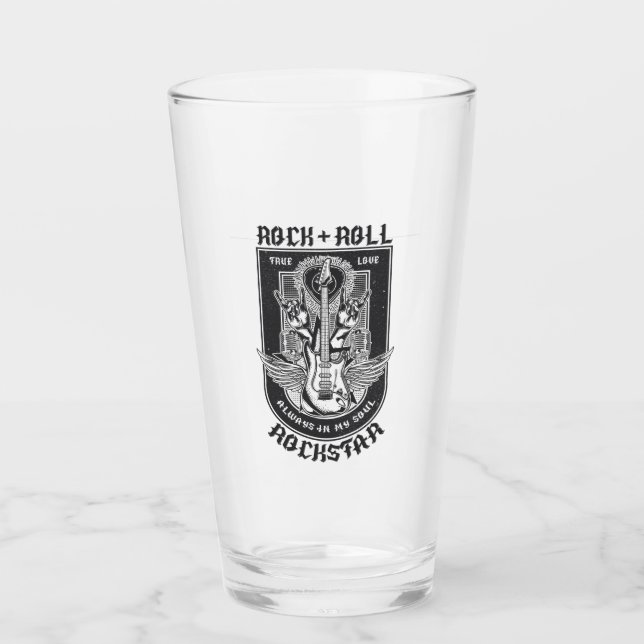 Guitar Rock design Glass (Front)