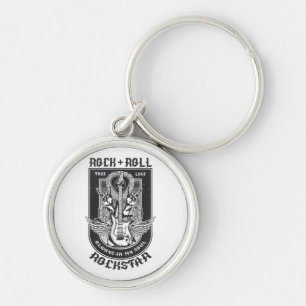 Guitar Rock design Key Ring