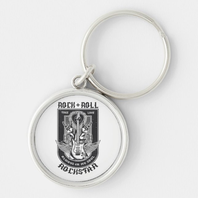Guitar Rock design Key Ring (Front)