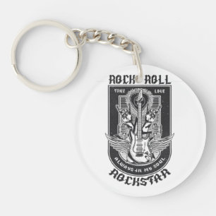 Guitar Rock design Key Ring