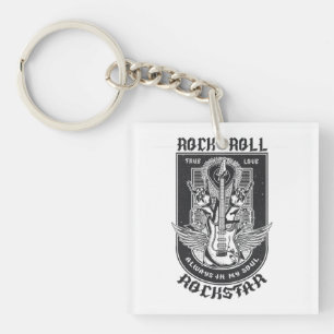 Guitar Rock design Key Ring