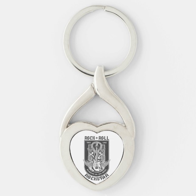 Guitar Rock design Key Ring (Front)