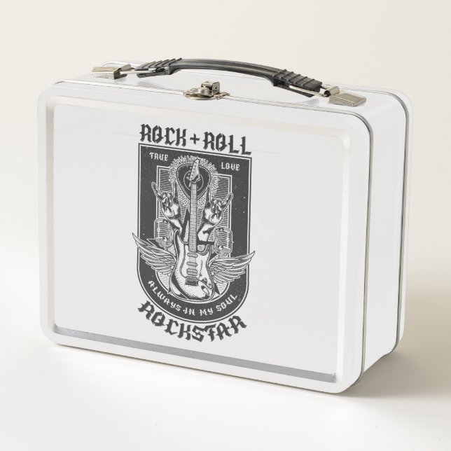 Guitar Rock design Metal Lunch Box (Front)