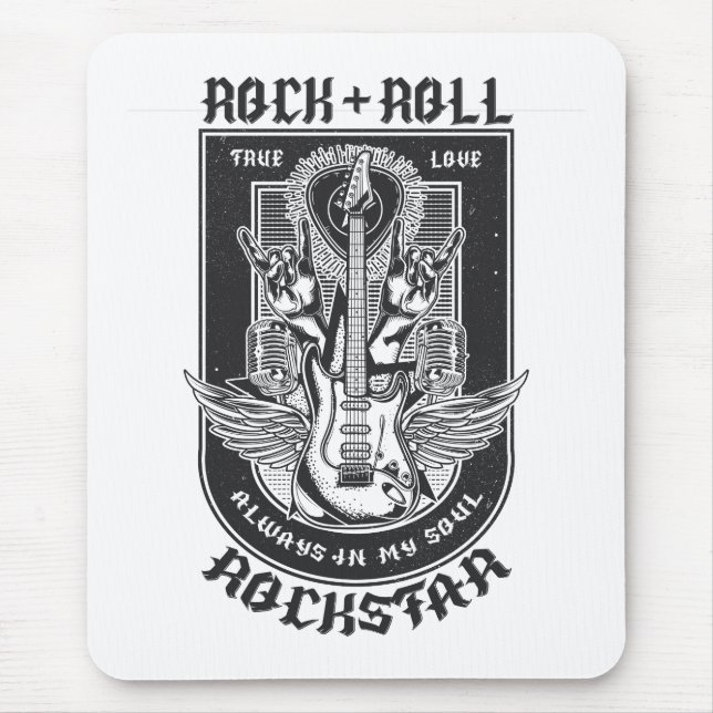 Guitar Rock design Mouse Mat (Front)