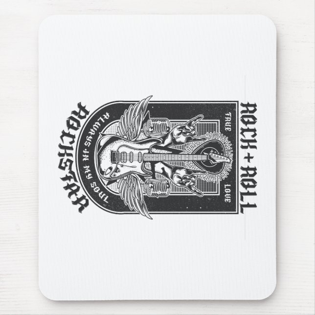 Guitar Rock design Mouse Mat (Front)
