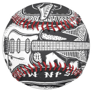 Guitar Rock design Softball