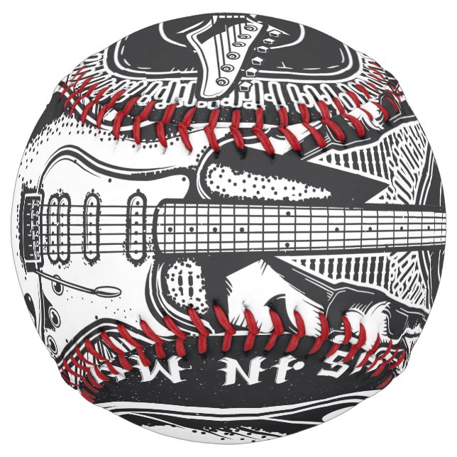 Guitar Rock design Softball (Front)