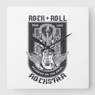 Guitar Rock design Square Wall Clock