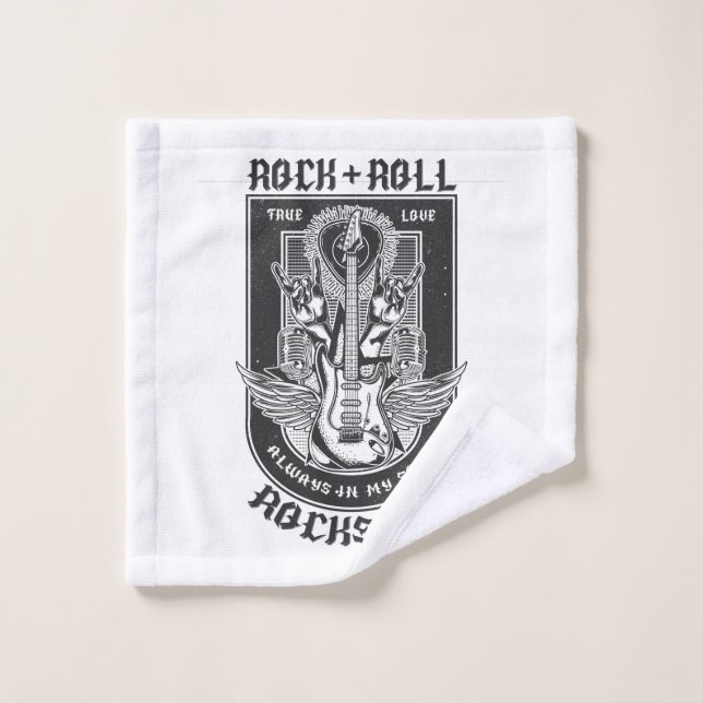 Guitar Rock design Wash Cloth (Wash Cloth)