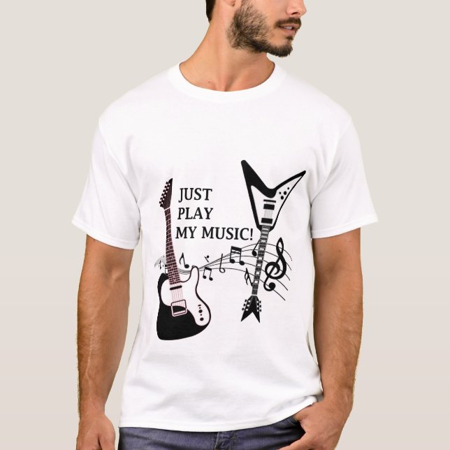 Guitar Rock Music For Guitarists Retro Duo T-Shirt (Front)