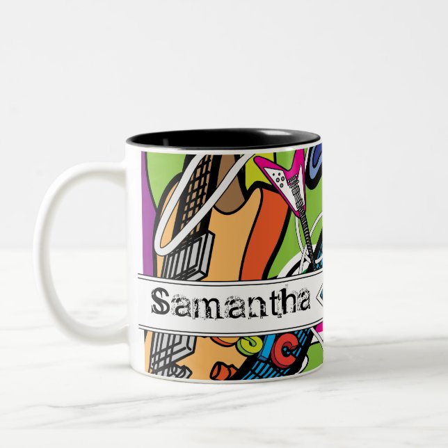 Guitar Rock Music Star Grunge Coffee Mug Cup (Left)