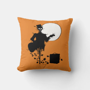 Guitar Rock & Roll Skeleton Scarecrow Halloween Th Cushion