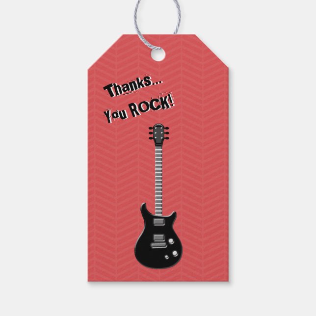 Guitar Rock Star Gift Tags (Front)