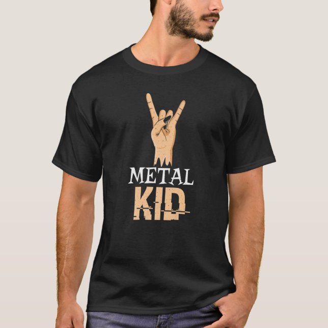 Guitar Rocker Hand Sign Metal Music Lover Rock Met T-Shirt (Front)