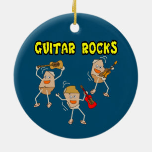 Guitar Rocks Ceramic Tree Decoration