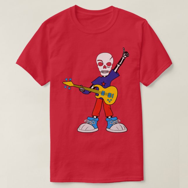 Guitar Rockstar Skeleton I Music I Rock Music  T-Shirt (Design Front)