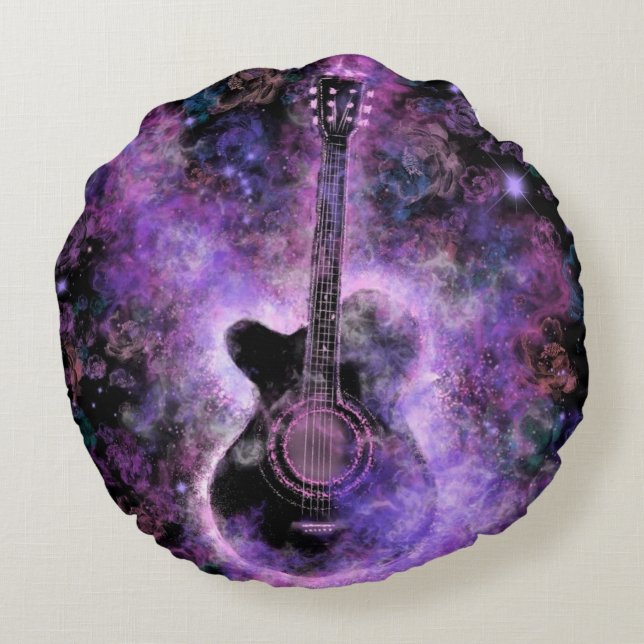 Guitar Round Pillow (Back)