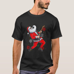 Guitar Santa Christmas Claus Rock N Roll Ugly Xmas T-Shirt