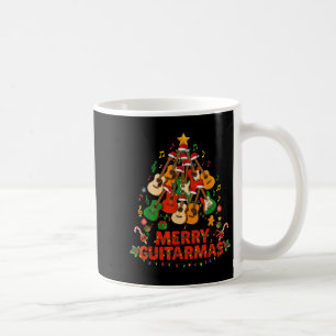 Guitar Santa Hat Christmas Tree Funny Music Loves  Coffee Mug