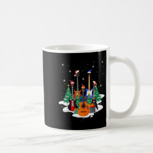 Guitar Santa Hat Christmas Tree Funny Music Loves  Coffee Mug