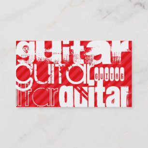 Guitar; Scarlet Red Stripes Business Card