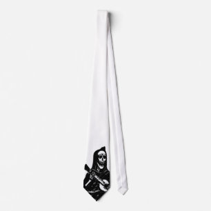 Guitar Serenading Skeleton  Tie