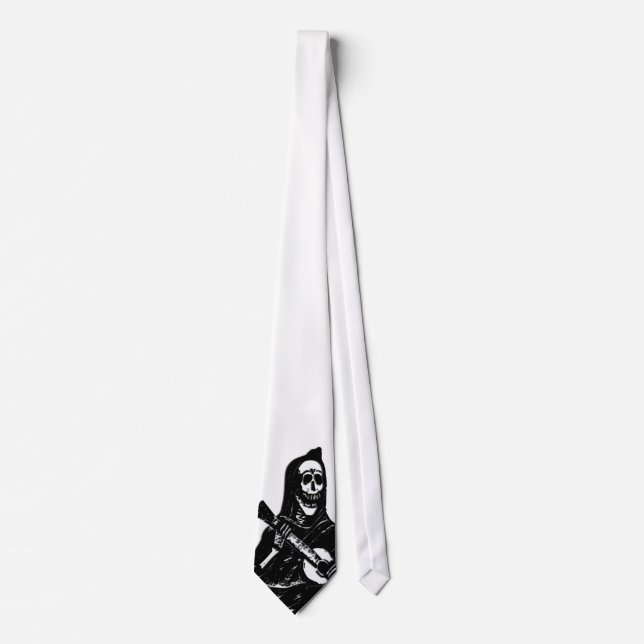 Guitar Serenading Skeleton  Tie (Front)