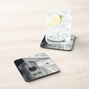Guitar & Sheet Music Cork Coaster
