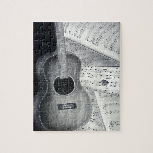 Guitar & Sheet Music Puzzle (Vertical)