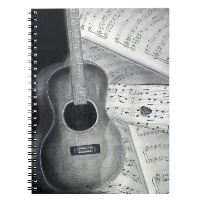 Guitar & Sheet Music Spiral Notebook (Front)
