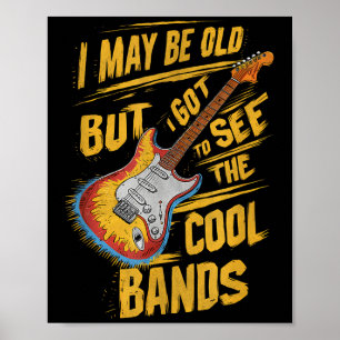 Guitar Shirt For Grandpa Funny Dad Guitar Birthday Poster