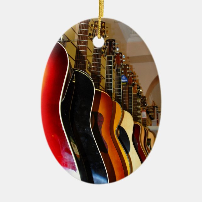 Guitar Shop Ceramic Tree Decoration (Front)