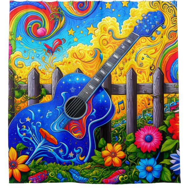 Guitar Shower Curtain (Front)