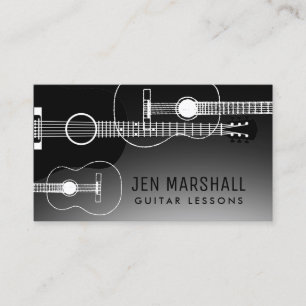 guitar silhouettes business card
