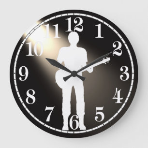 Guitar Siluhette for Round (Large) Wall Clock