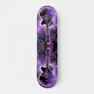 Guitar Skateboard Musical Design - Purple Black