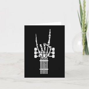 Guitar Skeleton Rock n Roll Rocker Sign Punk Hallo Card