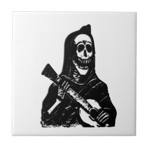 Guitar Skeleton Serenade Ceramic Tile