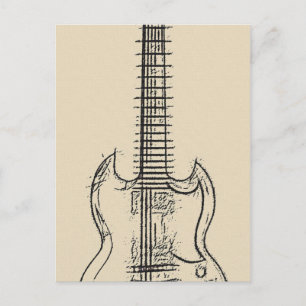 Guitar Sketch Postcard