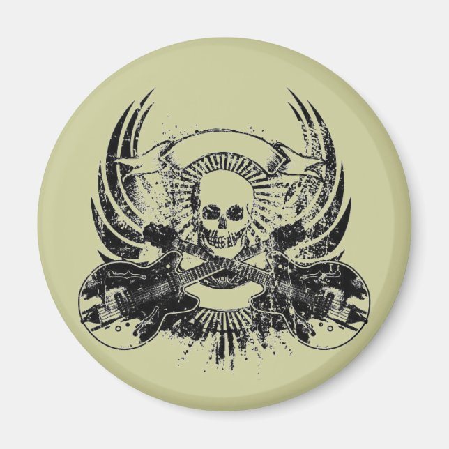 Guitar Skull Magnet (Front)