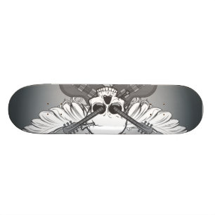 Guitar skull skateboard