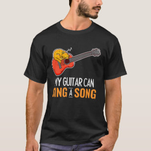 Guitar Song Sleeping Cat Acoustic Guitarist Musici T-Shirt