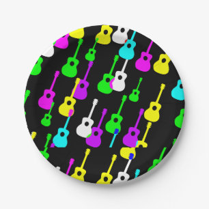 Guitar spangled  paper plate