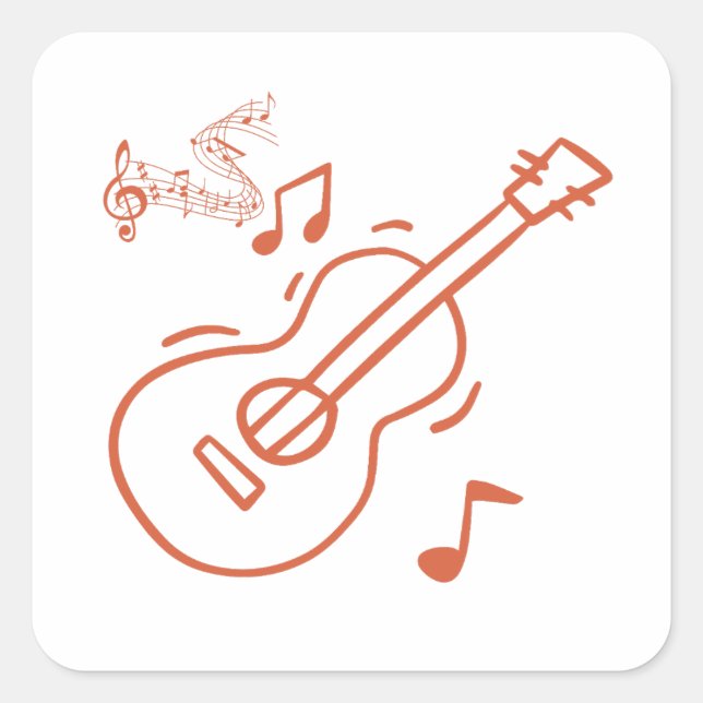 guitar square sticker (Front)