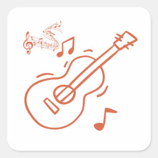 guitar square sticker