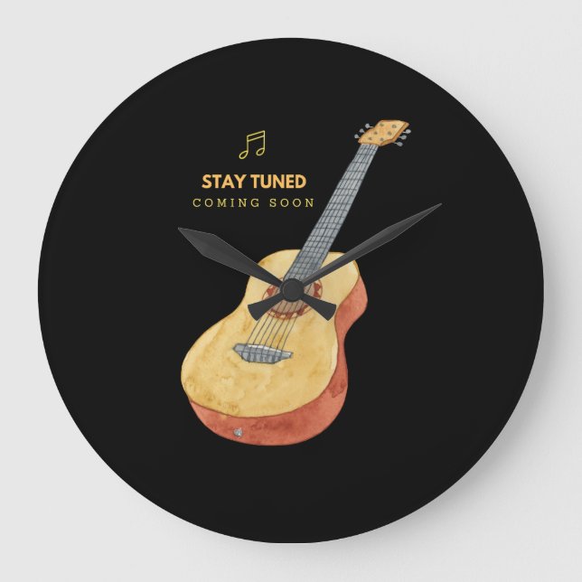Guitar Stay Tuned Large Clock (Front)