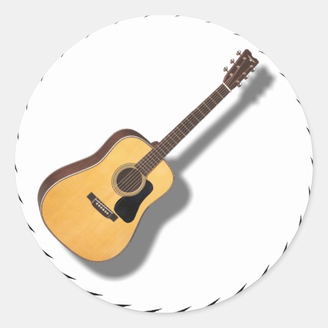GUITAR -STICKER CLASSIC ROUND STICKER (Front)