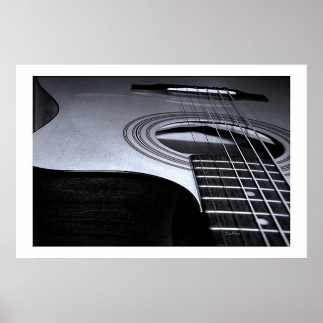 Guitar Strings BW Poster (Front)