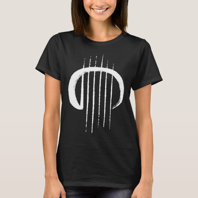 Guitar Strings Enso Japan Zen Circle Calligraphy G T-Shirt (Front)