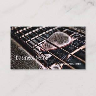 Guitar Strings In Leather Business Card